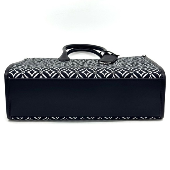 Michael Kors Mirella Medium Logo Tote Bag Black/Silver - Picture 6 of 9